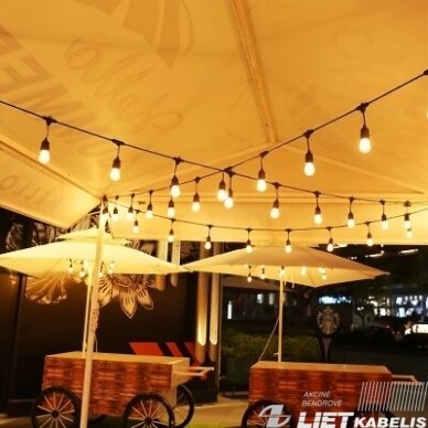 LED girlianda sodo 15W, 3000K, 1200lm, juoda, 15m, IP44, Reus&Helle 1