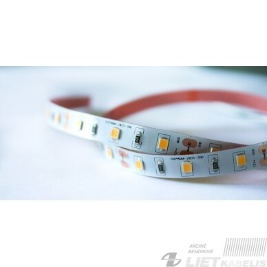 LED juosta 12V 4.8W/m nehermetiška IP20 šiltai balta 3000K 115lm/W PLUS AKTO 1 LED juosta 12V 4.8W/m nehermetiška IP20 šiltai balta 3000K 115lm/W PLUS AKTO 1