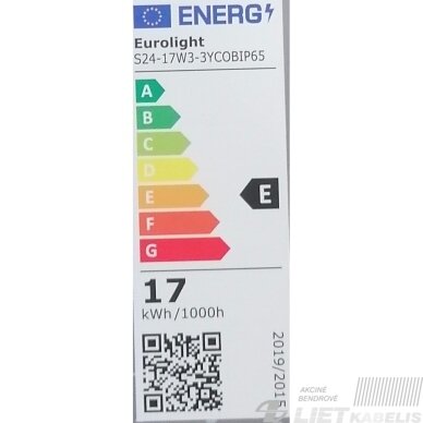 LED juosta TORONTO 17W/m, 24V, 4000K, 100lm/W, COB, IP65, EUROLIGHT 1