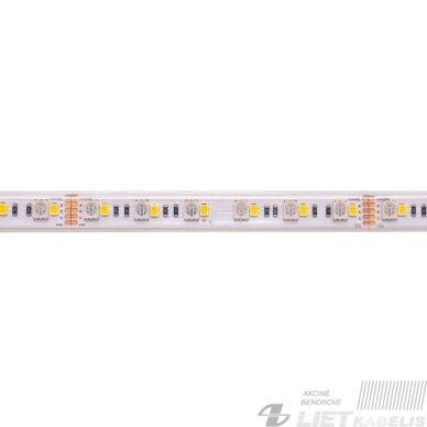 LED juosta 24V 19.2W/m hermetiška T formos IP67, RGB+WW, padidinto efektyvumo, PREMIUM AKTO