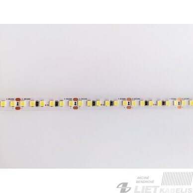 LED juosta 24V 9.6W/m nehermetiška IP20 šiltai balta 3000K 168LED/m, Samsung SMD, 120lm/W, PLUS AKTO 1