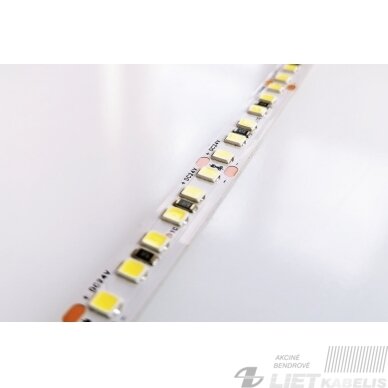LED juosta 24V 9.6W/m nehermetiška IP20 šiltai balta 3000K 168LED/m, Samsung SMD, 120lm/W, PLUS AKTO 2
