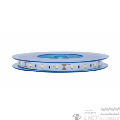 LED juosta 5m ritė 12V 14.4W/m nehermetiška IP20 šaltai balta 6500K 115lm/m 1
