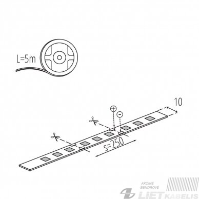 LED juosta 9W/m, 24V, 4000K, RGBW, KANLUX 1 LED juosta 9W/m, 24V, 4000K, RGBW, KANLUX 1