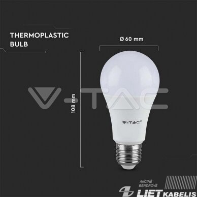 LED lempa 8,5W, E27, 4000K, 806Lm, V-TAC 3 LED lempa 8,5W, E27, 4000K, 806Lm, V-TAC 3