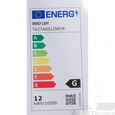 LED lempa 12W, E27, 4000K, 960lm, su judesio davikliu, Energy Light 1