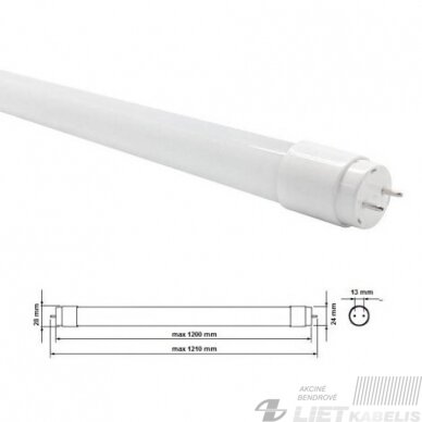 LED lempa 18W, T8, 6400K, 1800lm, 120cm, G-TECH 1 LED lempa 18W, T8, 6400K, 1800lm, 120cm, G-TECH 1