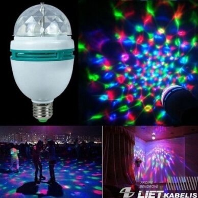 LED Lempa 3W, E27, RGB LED Lempa 3W, E27, RGB