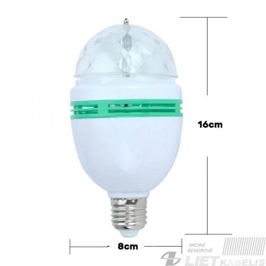 LED Lempa 3W, E27,  RGB 2