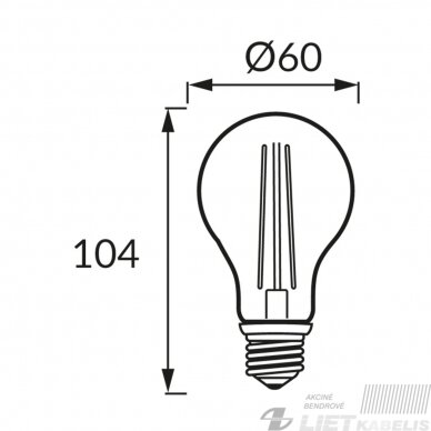 LED lempa filamemtinė 12W, E27, 2700K, 1690Lm, STRUHM 1 LED lempa filamemtinė 12W, E27, 2700K, 1690Lm, STRUHM 1
