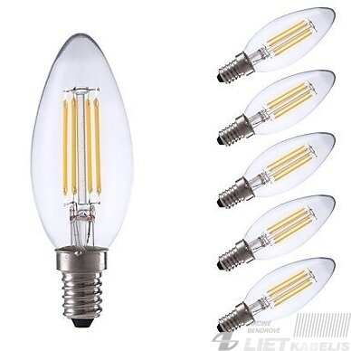 LED lempa filamentinė 3.4W, E14, 2700K, 470lm, dimeriuojama, PHILIPS LED lempa filamentinė 3.4W, E14, 2700K, 470lm, dimeriuojama, PHILIPS