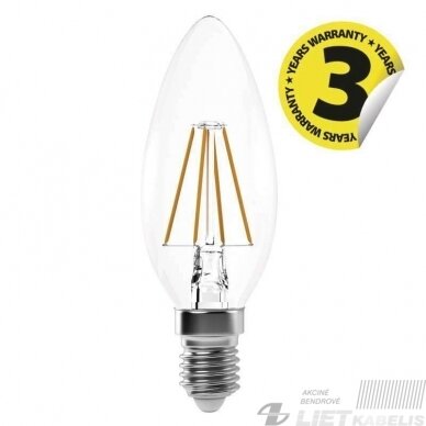 LED lempa filamentinė 4W, E14, 2700K, 465lm , EMOS 1 LED lempa filamentinė 4W, E14, 2700K, 465lm , EMOS 1
