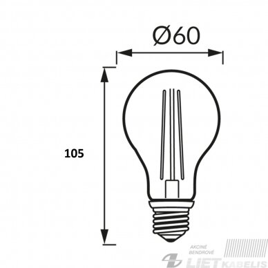 LED lempa filamentinė 8W, E27, 900lm, 4000K, Spector light 1