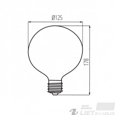 LED lempa filamentinė E27, 10,5W, 4000K, 1521lm, KANLUX 1 LED lempa filamentinė E27, 10,5W, 4000K, 1521lm, KANLUX 1