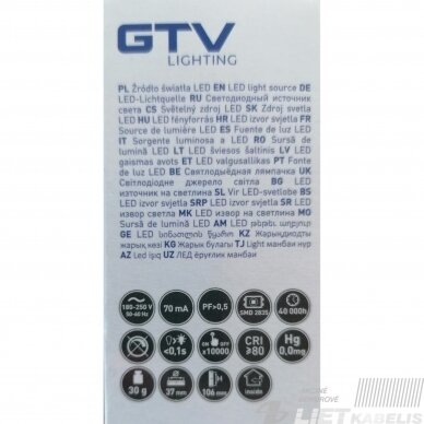 LED Lempa žvakės formos  8W, E14, 3000K ,GTV 3