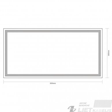 LED panelė 24W, 4000K, 2400lm, 595x295x30mm, IP40, STANDART 1 LED panelė 24W, 4000K, 2400lm, 595x295x30mm, IP40, STANDART 1