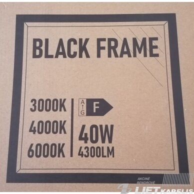 LED panelė 40W, 3000-6000K, 4300lm,60x60cm, juoda, IP20, SPECTOR Light 2 LED panelė 40W, 3000-6000K, 4300lm,60x60cm, juoda, IP20, SPECTOR Light 2