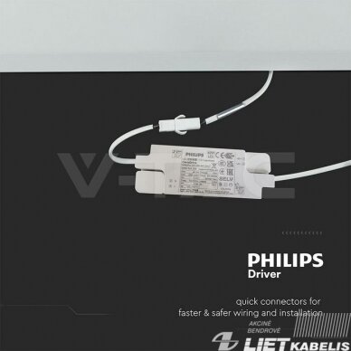 LED panelė 40W, 4800lm, 4000K, 600x600mm, V-tac 1 LED panelė 40W, 4800lm, 4000K, 600x600mm, V-tac 1