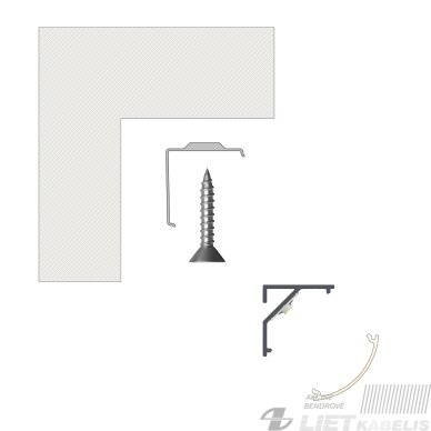 LED profilio komplektas ARRE kampinis, aliuminis, anoduotas, matinis dangtelis 3 m 2
