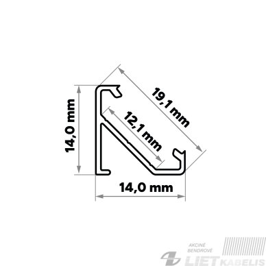 LED profilio komplektas BARDE kampinis, juodas, anoduotas, matinis dangtelis 2.02 m 3