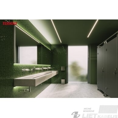 LED profilio komplektas MOSSO priglaistomas siauras, juodas, anoduotas, baltas dangtelis 2.02 m 5 LED profilio komplektas MOSSO priglaistomas siauras, juodas, anoduotas, baltas dangtelis 2.02 m 5