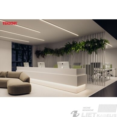 LED profilio komplektas NORS paviršinis/pakabinamas, aliuminis, anoduotas, matinis dangtelis 2.02 m 4