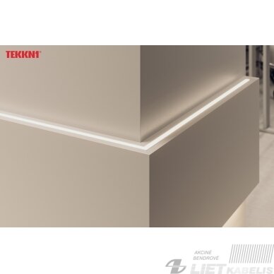 LED profilio komplektas SELDE įleidžiamas, juodas, anoduotas, matinis dangtelis 2.02 m 3