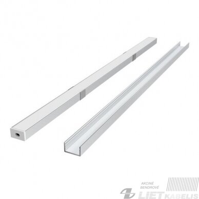 LED profilis kopmplektas pridedamas anoduotas su dangteliu laikikliu ir akle, 2m, LEDline LED profilis kopmplektas pridedamas anoduotas su dangteliu laikikliu ir akle, 2m, LEDline
