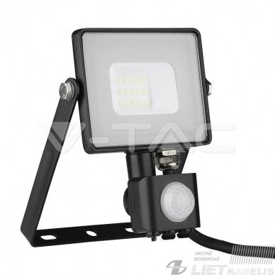 LED prožektorius 10W, 4000K, 800lm, su judesio davikliu, IP65, V-TAC LED prožektorius 10W, 4000K, 800lm, su judesio davikliu, IP65, V-TAC