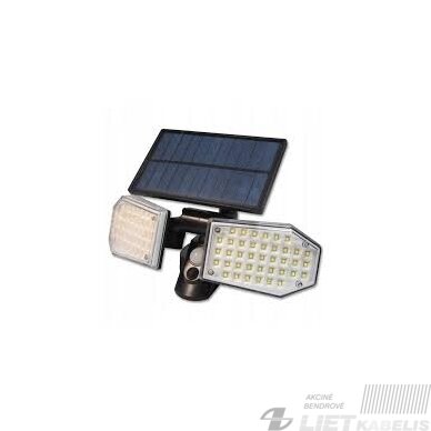 LED Prožektorius 15W, 5500- 6000K, su saulės elementais judesio davikliu 2krypčių, IP65, Master LED