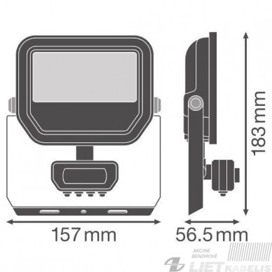 LED prožektorius 17W, 4000K, 2400lm, su judesio davikliu, IP65, LEDVANCE 1