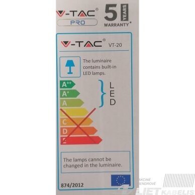 LED prožektorius 20W, 4000K, 1600lm, juodas, IP65, V-TAC 3 LED prožektorius 20W, 4000K, 1600lm, juodas, IP65, V-TAC 3