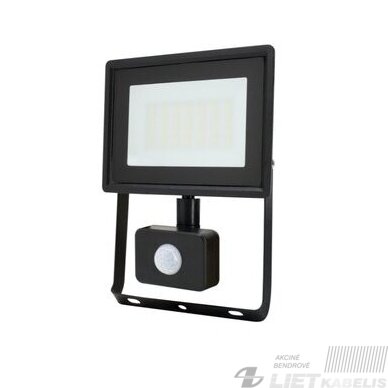 LED Prožektorius 50W, 4000K, 4280lm, su judesio davikliu, IP65, Kafler