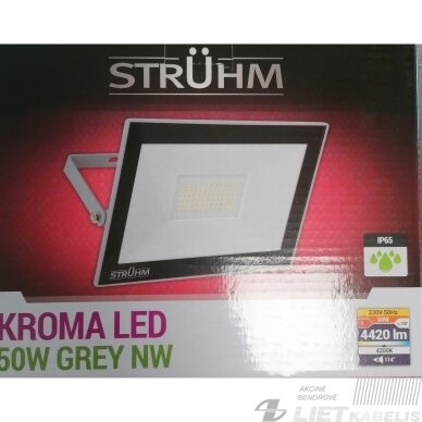 LED prožektorius 50W, 4200K, 4420LM, IP65, pilkas, STRUHM 3 LED prožektorius 50W, 4200K, 4420LM, IP65, pilkas, STRUHM 3