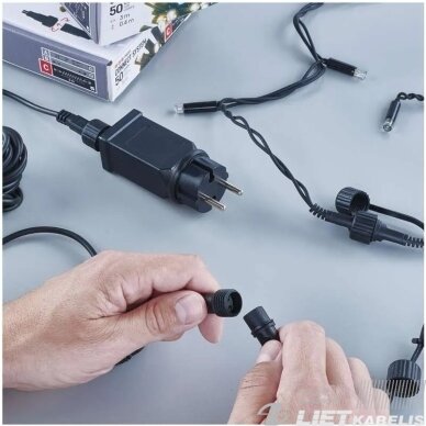 LED šviesos girliandų EMOS CONNECTING matinimo šaltinis, 30Vdc, 12W, su laikmačiu 2