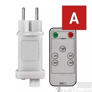 LED šviesos girliandų EMOS CONNECTING matinimo šaltinis, 30Vdc, 12W, su pulteliu, IP44, EMOS 1
