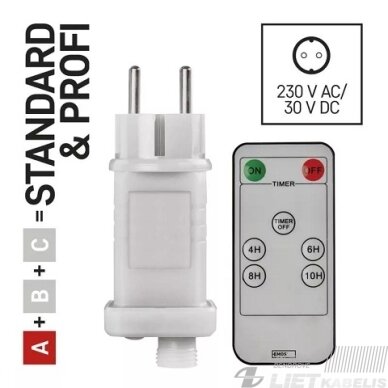 LED šviesos girliandų EMOS CONNECTING matinimo šaltinis, 30Vdc, 12W, su pulteliu, IP44, EMOS 3 LED šviesos girliandų EMOS CONNECTING matinimo šaltinis, 30Vdc, 12W, su pulteliu, IP44, EMOS 3