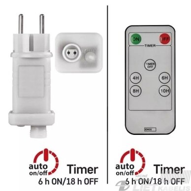 LED šviesos girliandų EMOS CONNECTING matinimo šaltinis, 30Vdc, 12W, su pulteliu, IP44, EMOS 4