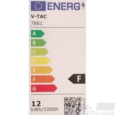 LED šviestuvas 12W, 3000K, 1200lm, įleidžiamas, V-TAC 4 LED šviestuvas 12W, 3000K, 1200lm, įleidžiamas, V-TAC 4