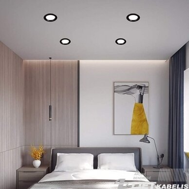 LEd šviestuvas 12W, 4000K, 1200lm, potinkinis juodas, SPECTOR LIGHT 1