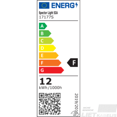 LEd šviestuvas 12W, 4000K, 1200lm, potinkinis juodas, SPECTOR LIGHT 2