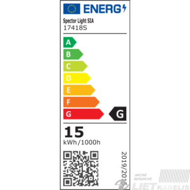 LED šviestuvas 15W, 4000K, 1200Lm, virštinkinis ovalus juodas, IP54, SPECTOR Light 1