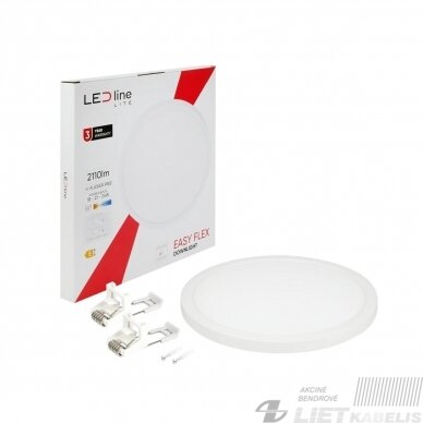 LED šviestuvas 18-21-24W, 3000K-5000K, 2110lm, universalus apvalus EASY FLEX, LEDLine LED šviestuvas 18-21-24W, 3000K-5000K, 2110lm, universalus apvalus EASY FLEX, LEDLine