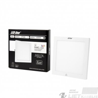 LED šviestuvas 18W, 4000K, 1450lm, IP20, LEDline LED šviestuvas 18W, 4000K, 1450lm, IP20, LEDline