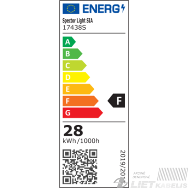 LED šviestuvas 28W, 4000K, 2950lm, IP54, SPECTOR LIGHT 1 LED šviestuvas 28W, 4000K, 2950lm, IP54, SPECTOR LIGHT 1