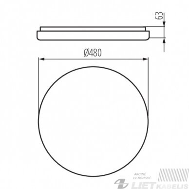 LED šviestuvas BiGGE 42W, ø480mm, 4000K, 2700lm, Kanlux 5