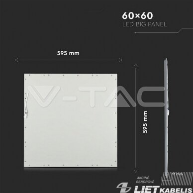 LED šviestuvas 45W, p/t 4000K, 5400lm, 600x600mm, V-TAC 2