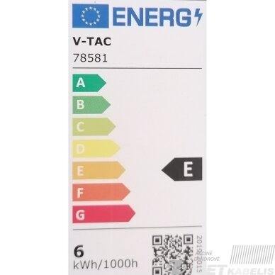 LED šviestuvas 6W, 3000K, 660lm, įleidžiamas, V-TAC 4 LED šviestuvas 6W, 3000K, 660lm, įleidžiamas, V-TAC 4