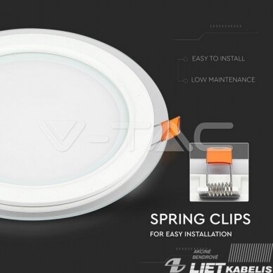 LED šviestuvas 6W, 4000K, 420lm, su stiklu  įleidžiamas 1
