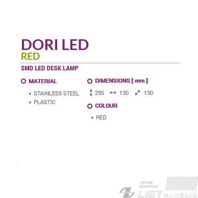 LED šviestuvas Dori 6W, 4000K, 430lm, pastatomas stalinis,STRUHM 3